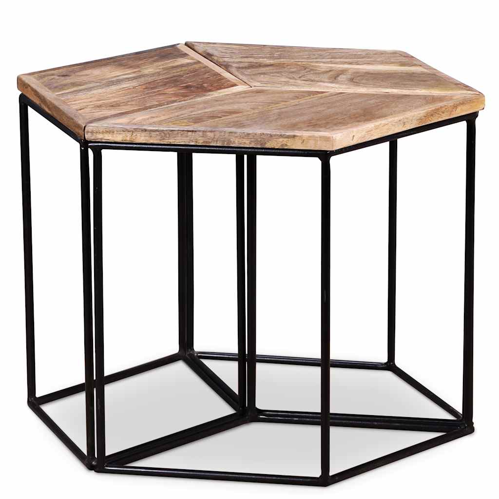 243976 vidaXL Coffee Table Solid Mango Wood 56x48x40 cm