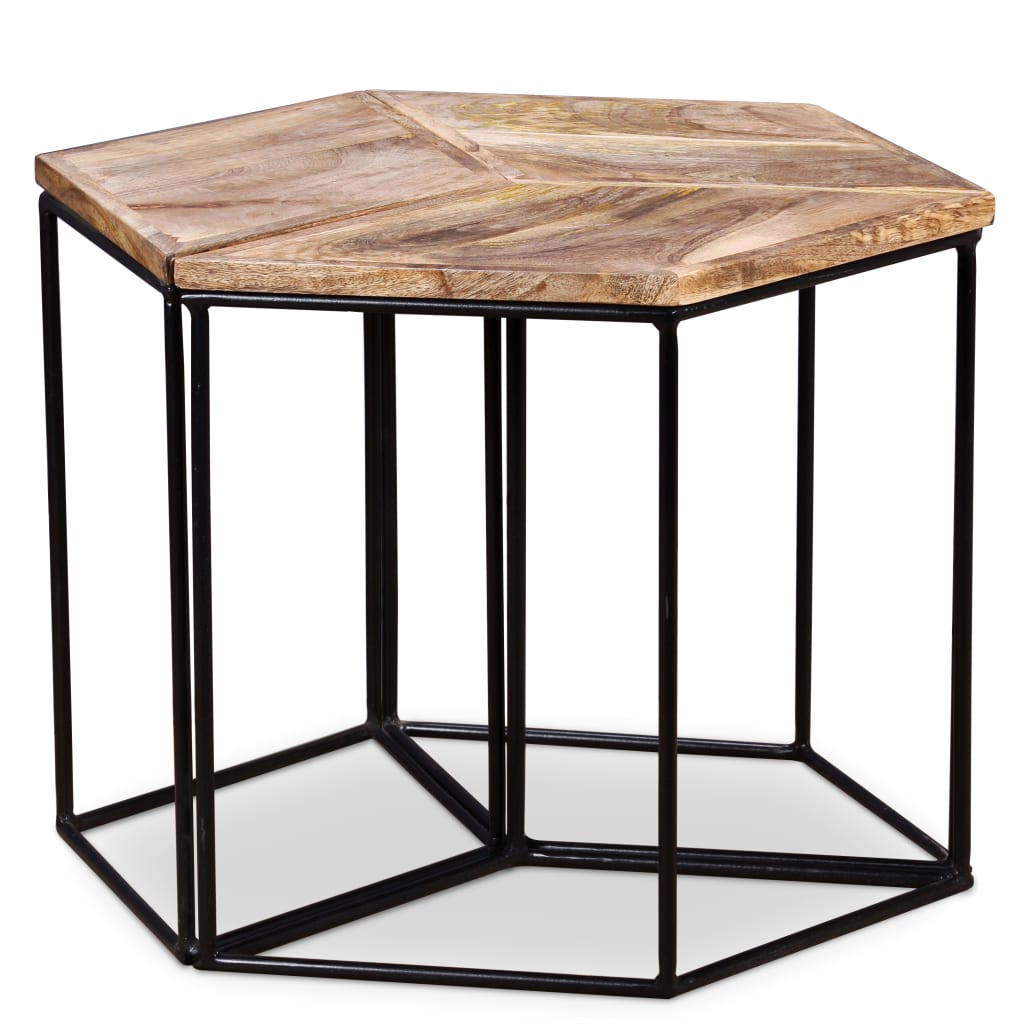 243976 vidaXL Coffee Table Solid Mango Wood 56x48x40 cm