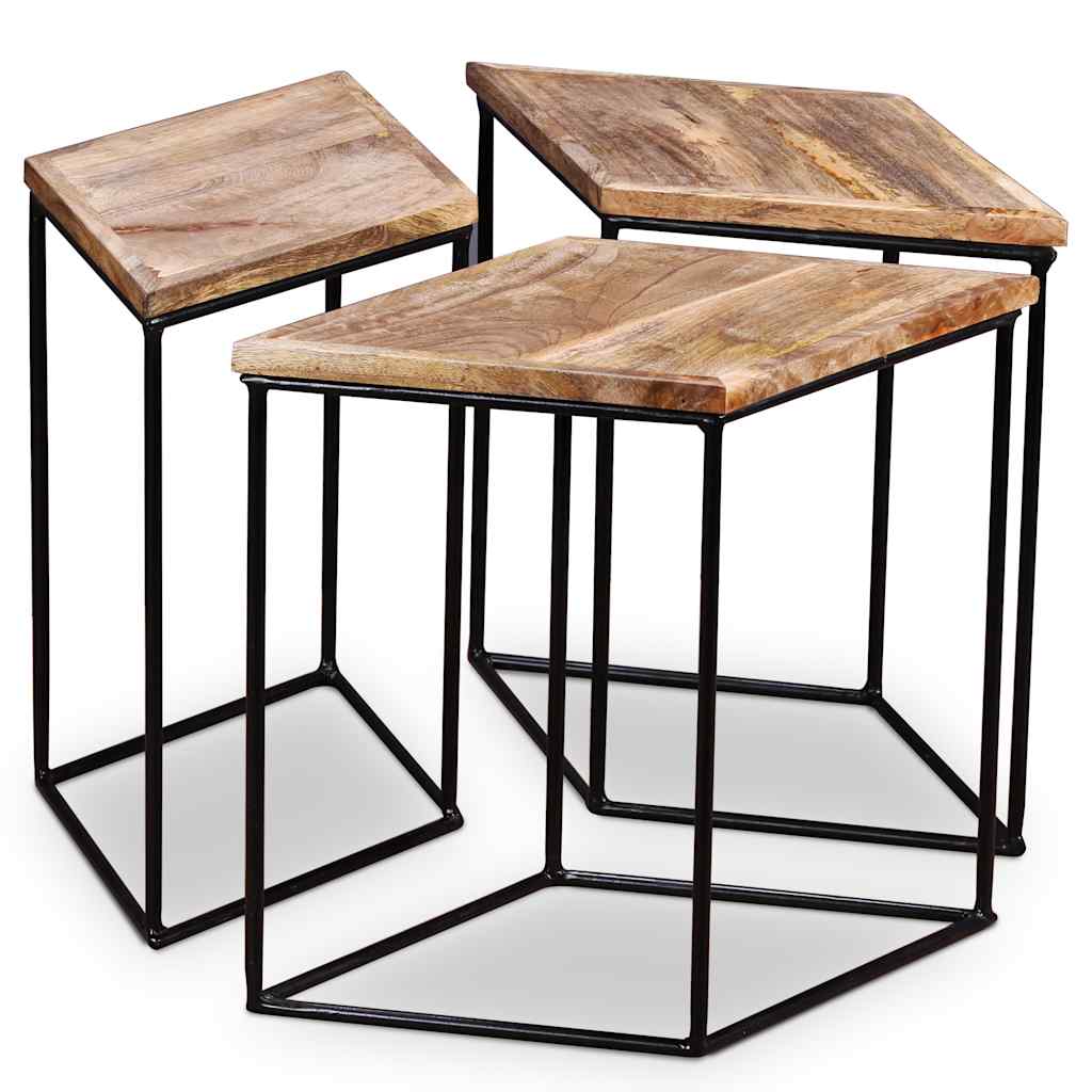 243976 vidaXL Coffee Table Solid Mango Wood 56x48x40 cm