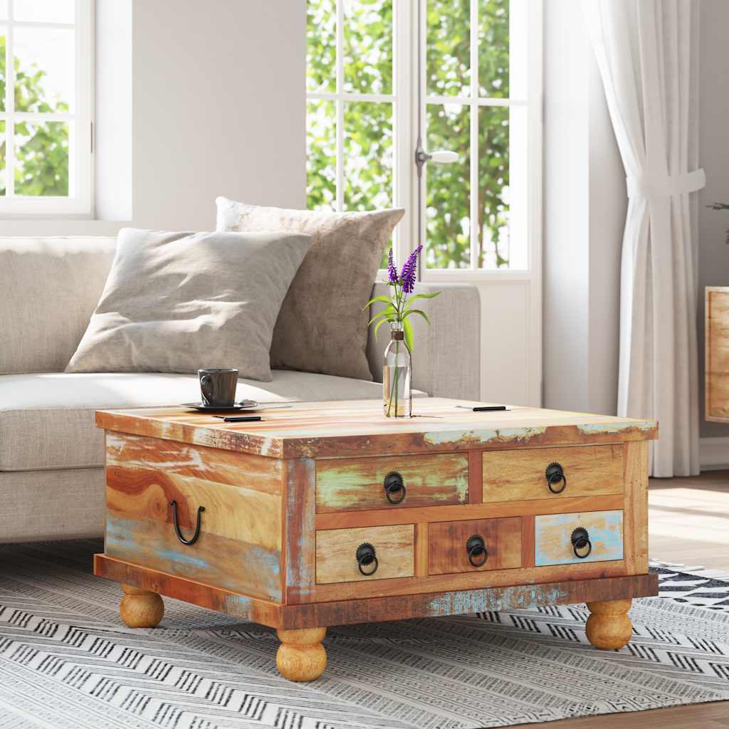 243978 vidaXL Coffee Table Reclaimed Wood 70x70x38 cm