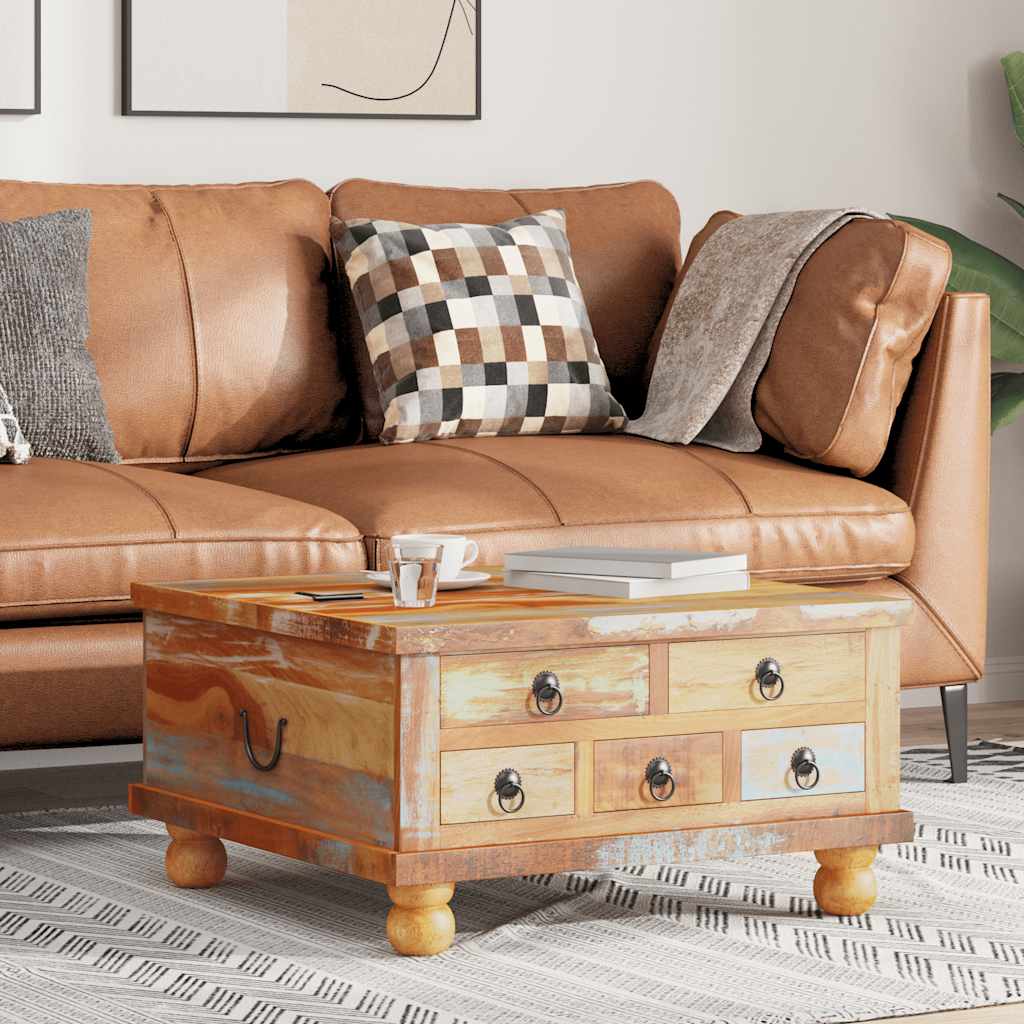 243978 vidaXL Coffee Table Reclaimed Wood 70x70x38 cm