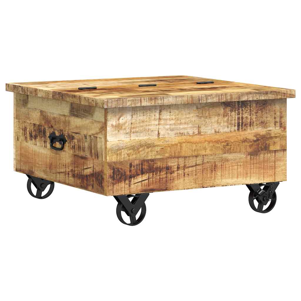 243979 vidaXL Coffee Table Rough Mango Wood 70x70x40 cm