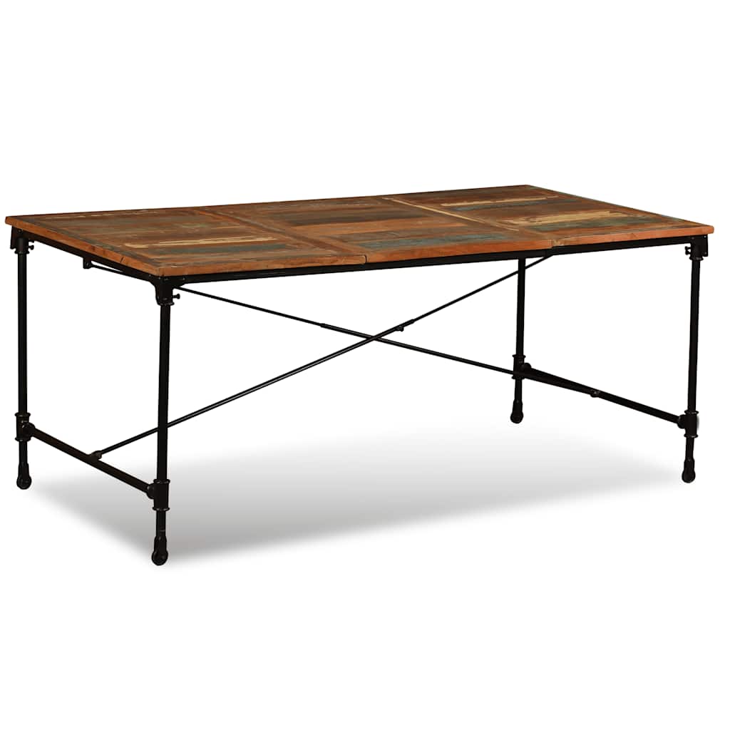 Dining Table | Multicolour | Solid reclaimed wood and powder-coated steel