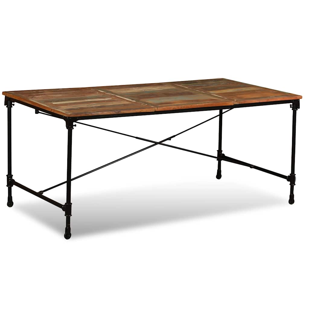 Dining Table | Multicolour | Solid reclaimed wood and powder-coated steel