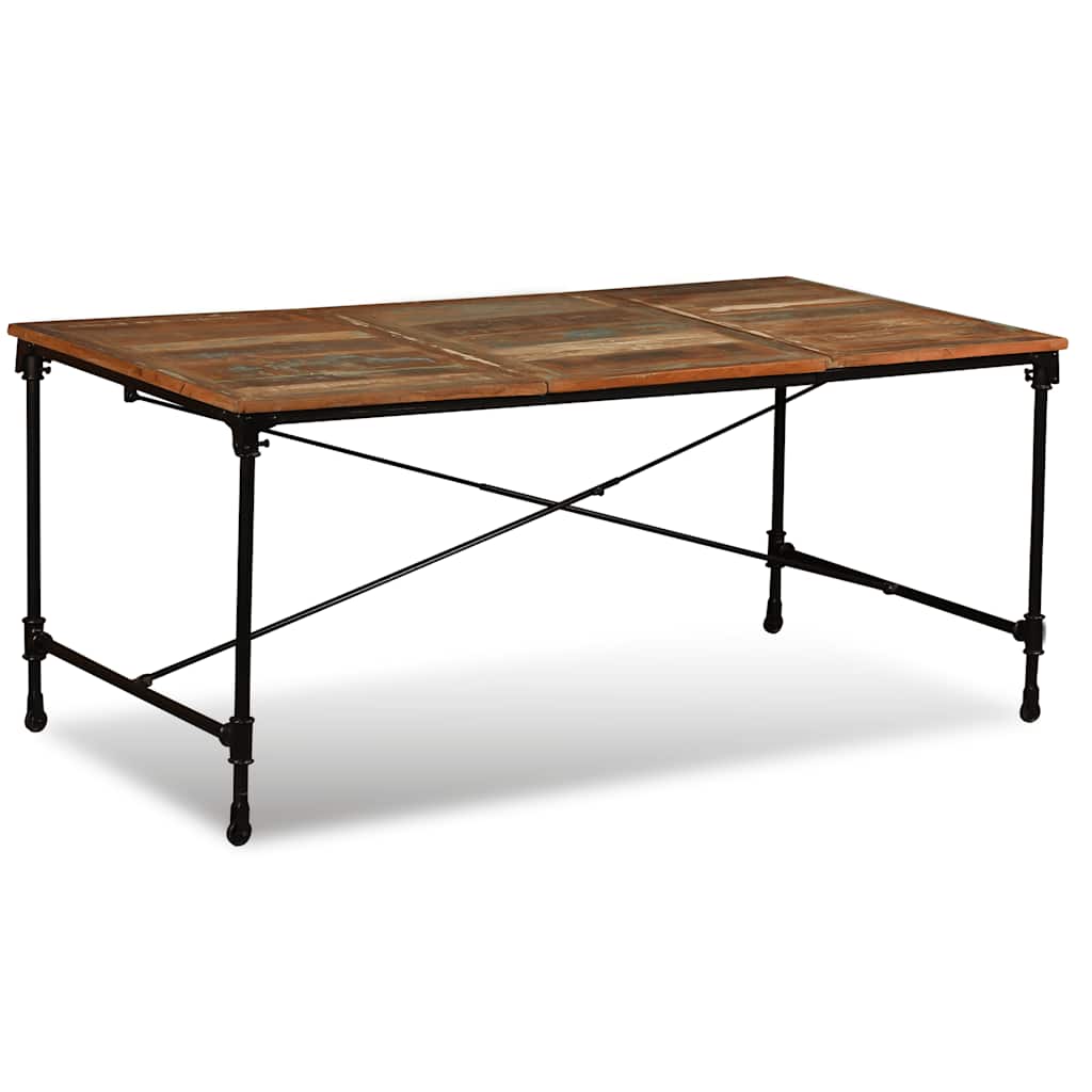 Dining Table | Multicolour | Solid reclaimed wood and powder-coated steel