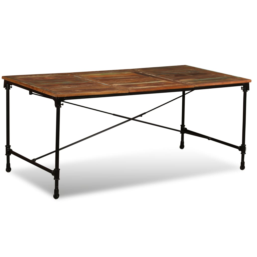 Dining Table | Multicolour | Solid reclaimed wood and powder-coated steel