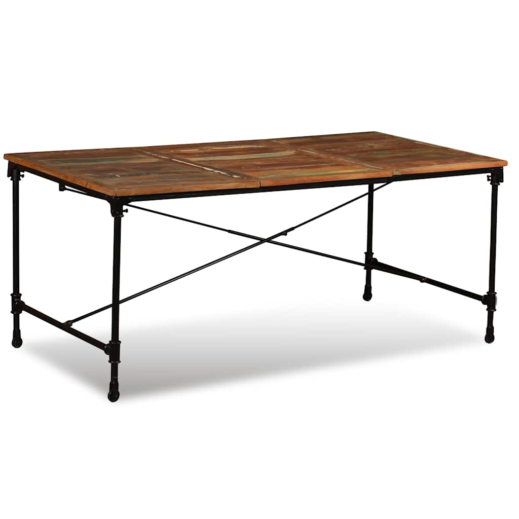 Dining Table | Multicolour | Solid reclaimed wood and powder-coated steel