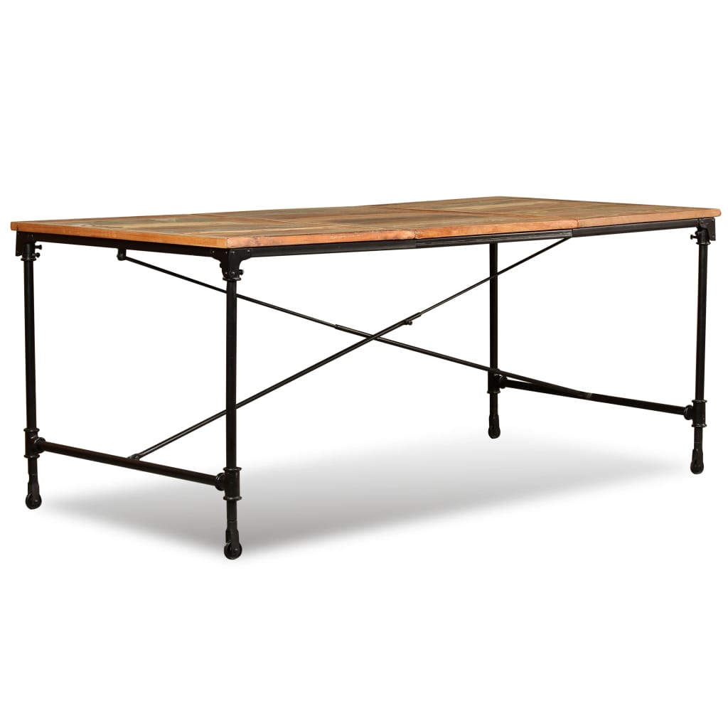 Dining Table | Multicolour | Solid reclaimed wood and powder-coated steel