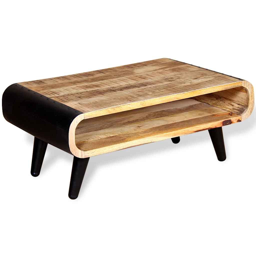244008 vidaXL Coffee Table Rough Mango Wood 90x55x39 cm
