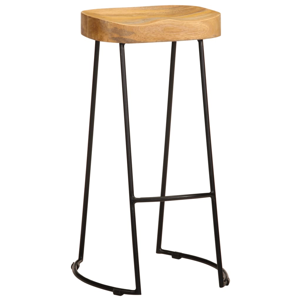 vidaXL Bar Stools 2 pcs Solid Mango Wood