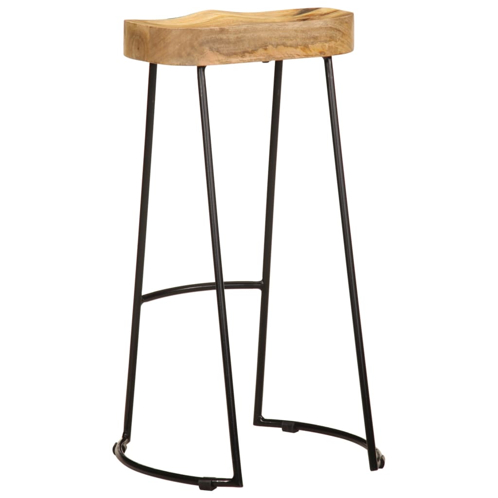 vidaXL Bar Stools 2 pcs Solid Mango Wood