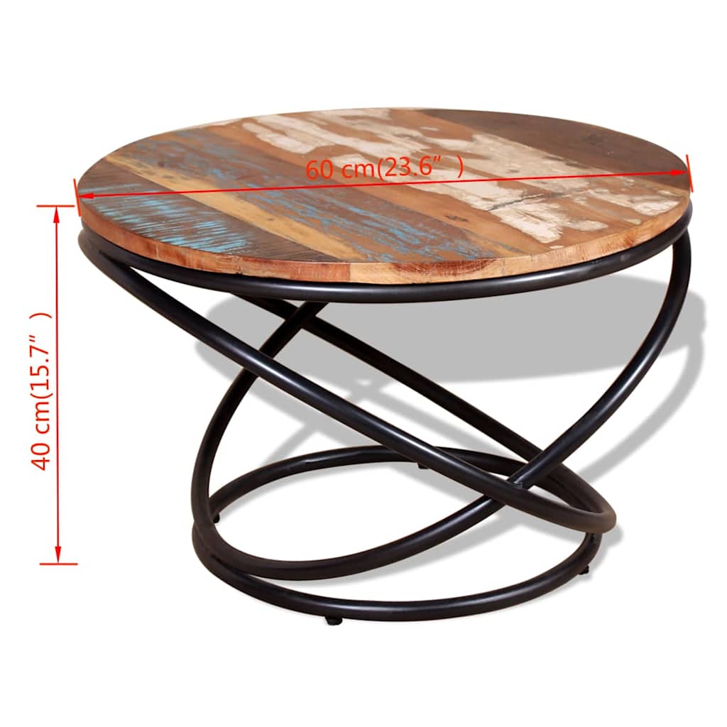 244015 vidaXL Coffee Table Solid Reclaimed Wood 60x60x40 cm