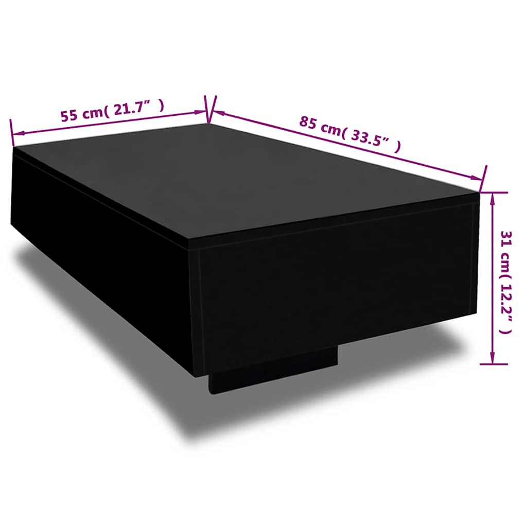 244024 vidaXL Coffee Table High Gloss Black