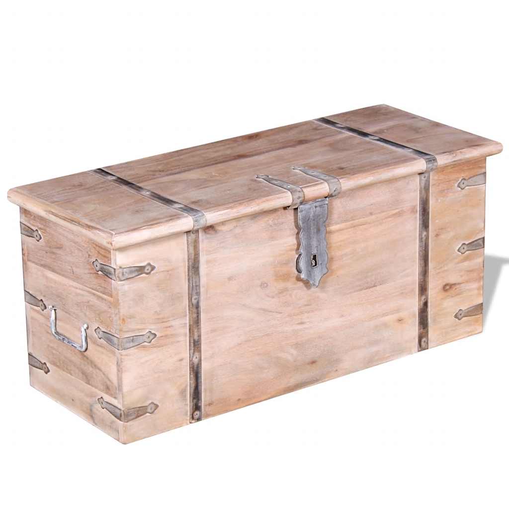 244054 vidaXL Two Piece Storage Chest Set Acacia Wood