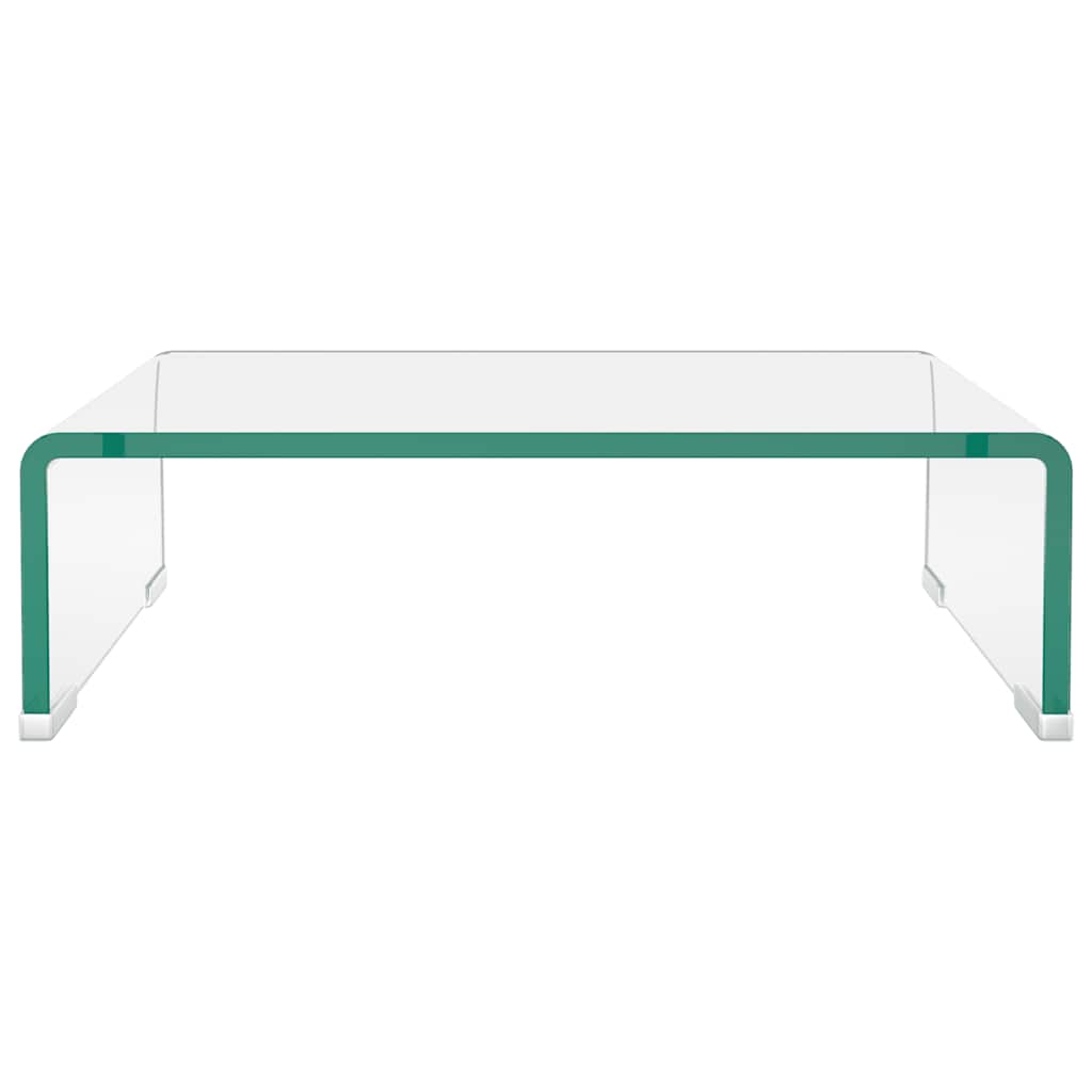 244126 vidaXL TV Stand/Monitor Riser Glass Clear 40x25x11 cm