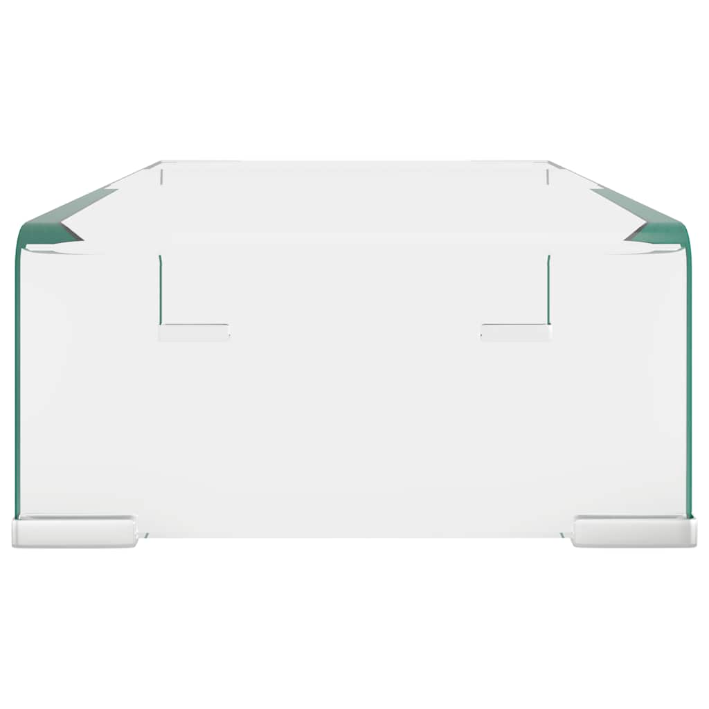 244126 vidaXL TV Stand/Monitor Riser Glass Clear 40x25x11 cm