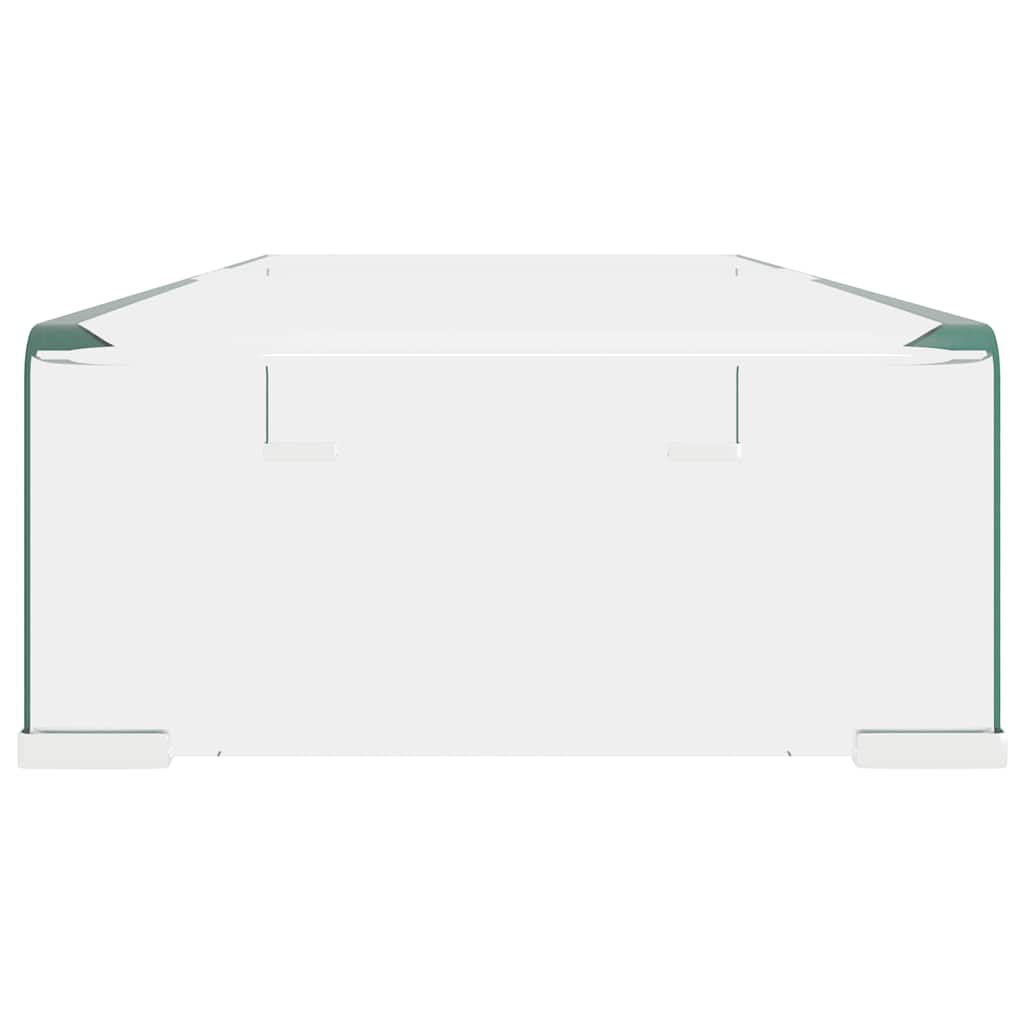 244128 vidaXL TV Stand/Monitor Riser Glass Clear 70x30x13 cm