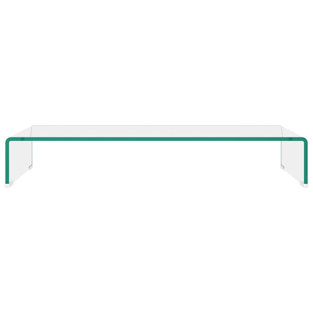 vidaXL TV Stand/Monitor Riser Glass Clear 80x30x13 cm