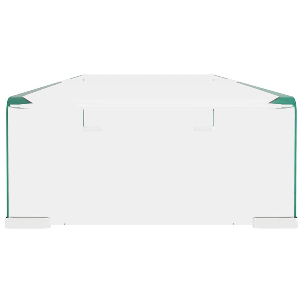 244129 vidaXL TV Stand/Monitor Riser Glass Clear 80x30x13 cm