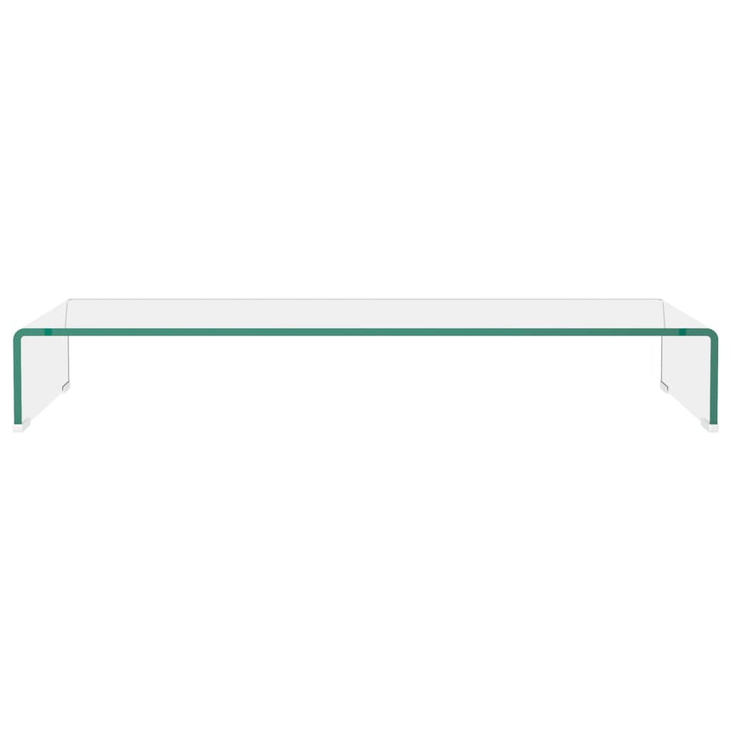 vidaXL TV Stand/Monitor Riser Glass Clear 90x30x13 cm