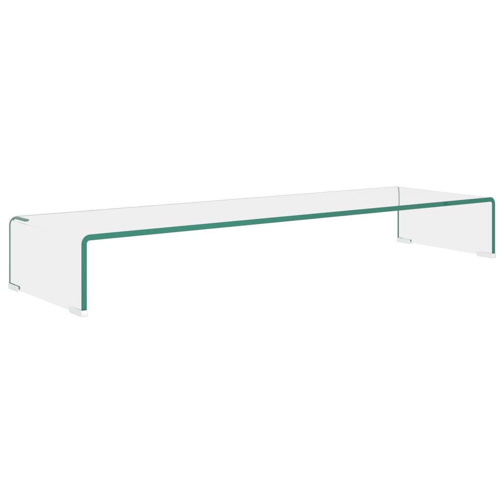 vidaXL TV Stand/Monitor Riser Glass Clear 100x30x13 cm