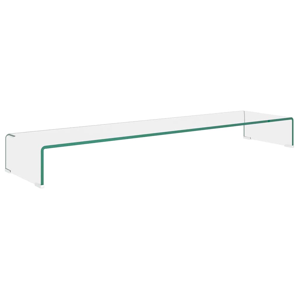244133 vidaXL TV Stand/Monitor Riser Glass Clear 120x30x13 cm