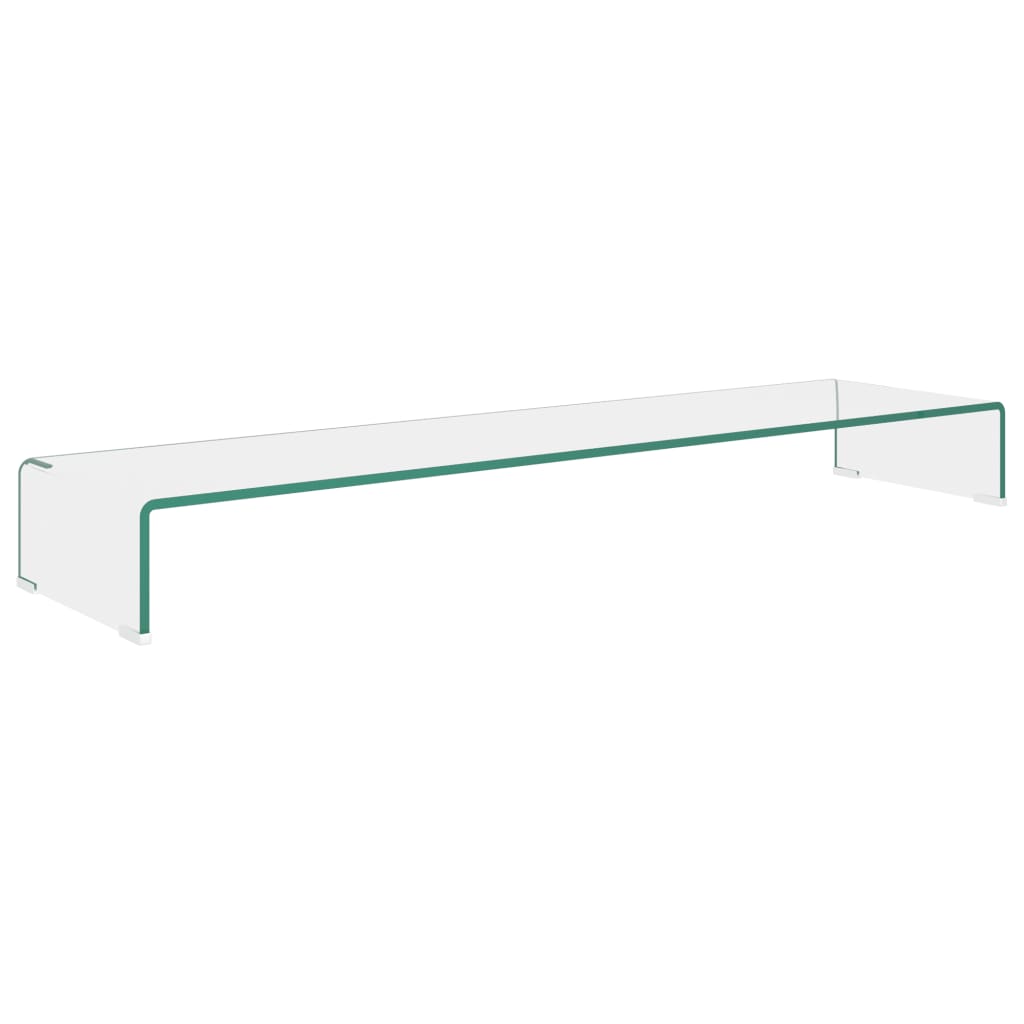 vidaXL TV Stand/Monitor Riser Glass Clear 120x30x13 cm