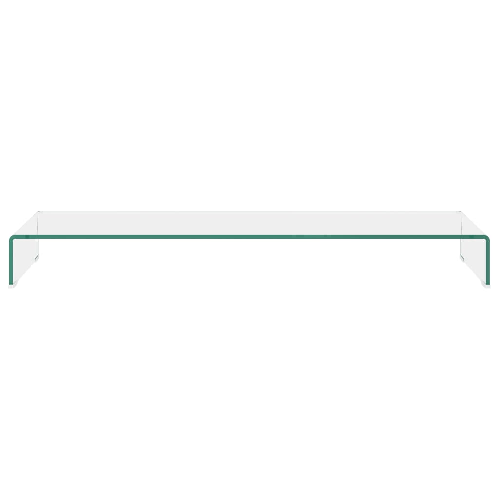 vidaXL TV Stand/Monitor Riser Glass Clear 120x30x13 cm