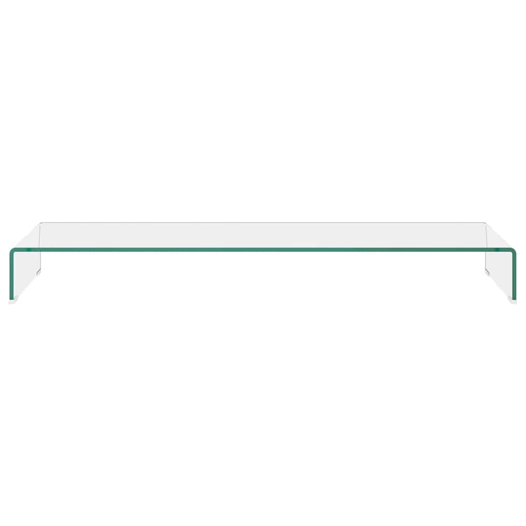 244133 vidaXL TV Stand/Monitor Riser Glass Clear 120x30x13 cm