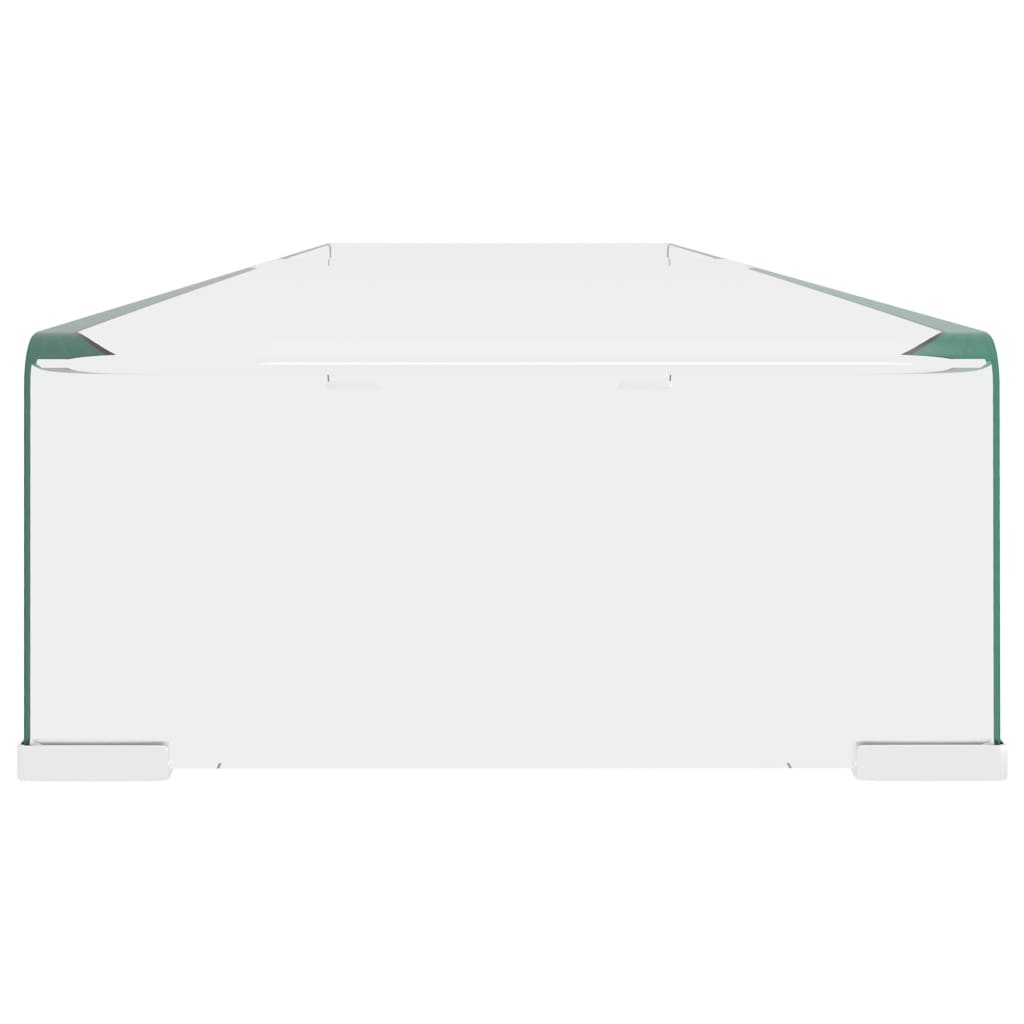 244133 vidaXL TV Stand/Monitor Riser Glass Clear 120x30x13 cm