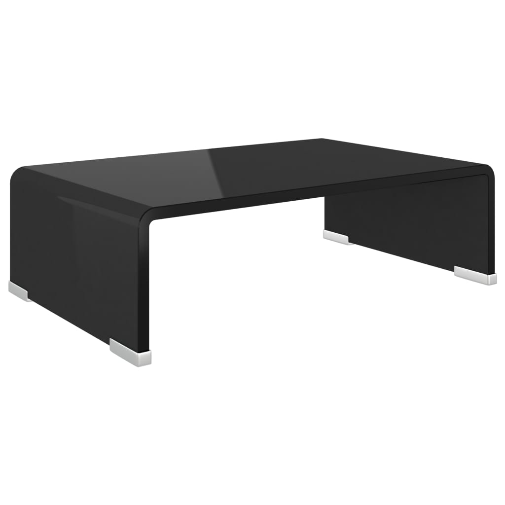 vidaXL TV Stand/Monitor Riser Glass Black 40x25x11 cm