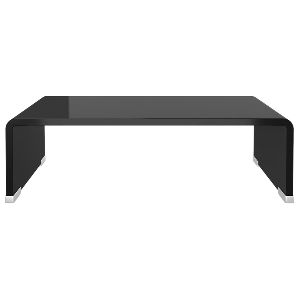 vidaXL TV Stand/Monitor Riser Glass Black 40x25x11 cm