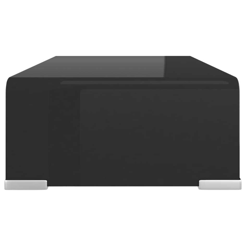 vidaXL TV Stand/Monitor Riser Glass Black 40x25x11 cm