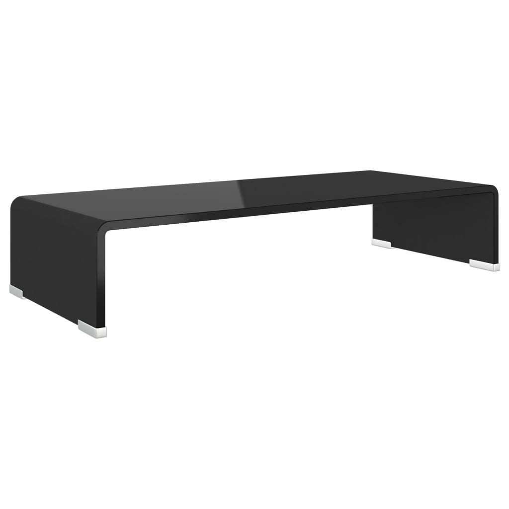 vidaXL TV Stand/Monitor Riser Glass Black 60x25x11 cm