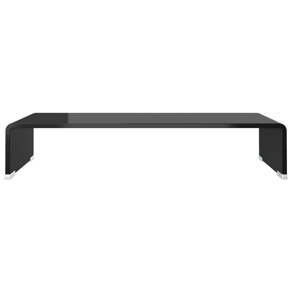 vidaXL TV Stand/Monitor Riser Glass Black 60x25x11 cm