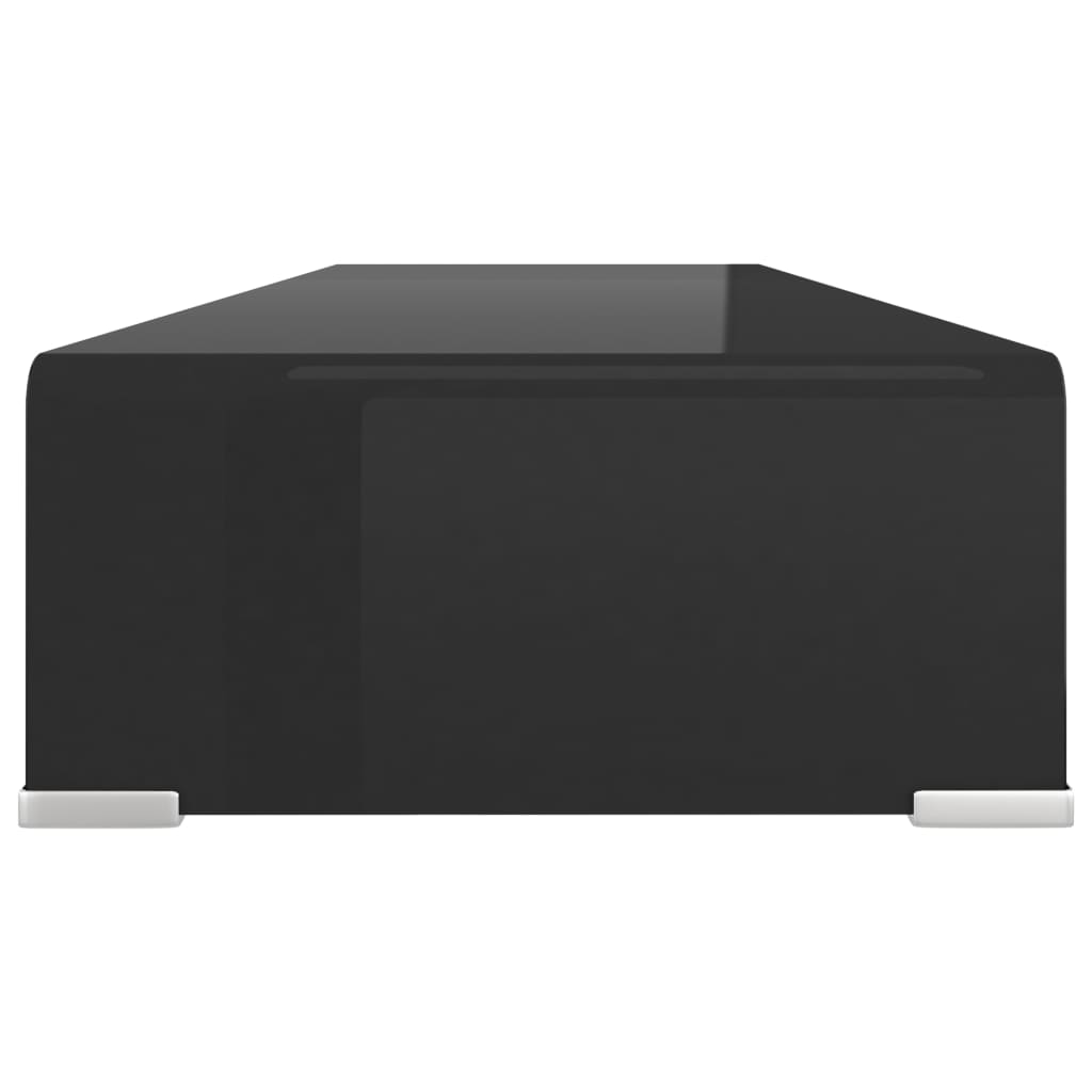 vidaXL TV Stand/Monitor Riser Glass Black 90x30x13 cm