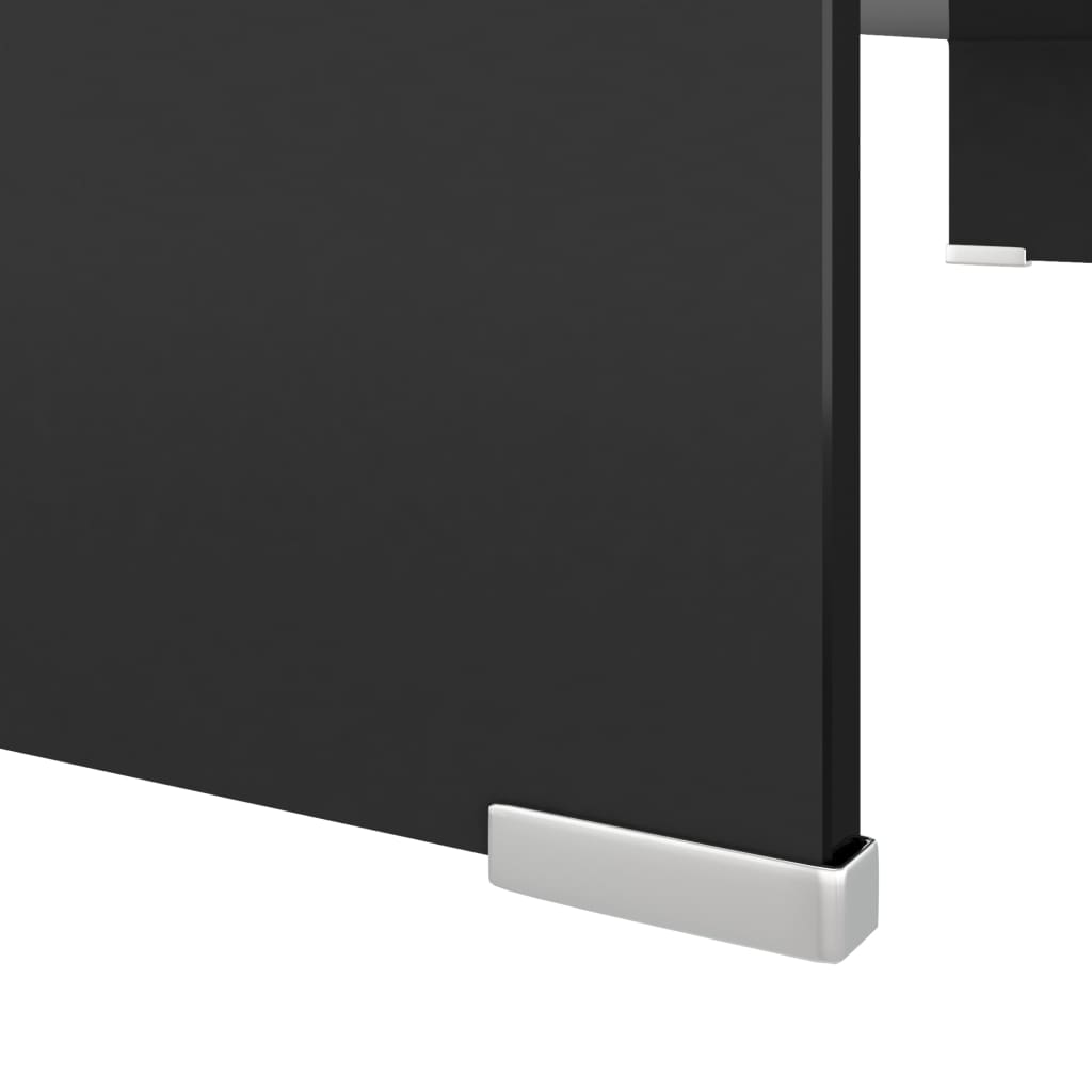 TV Stand | Black | Tempered Glass, Plastic | Medium | Glass surface