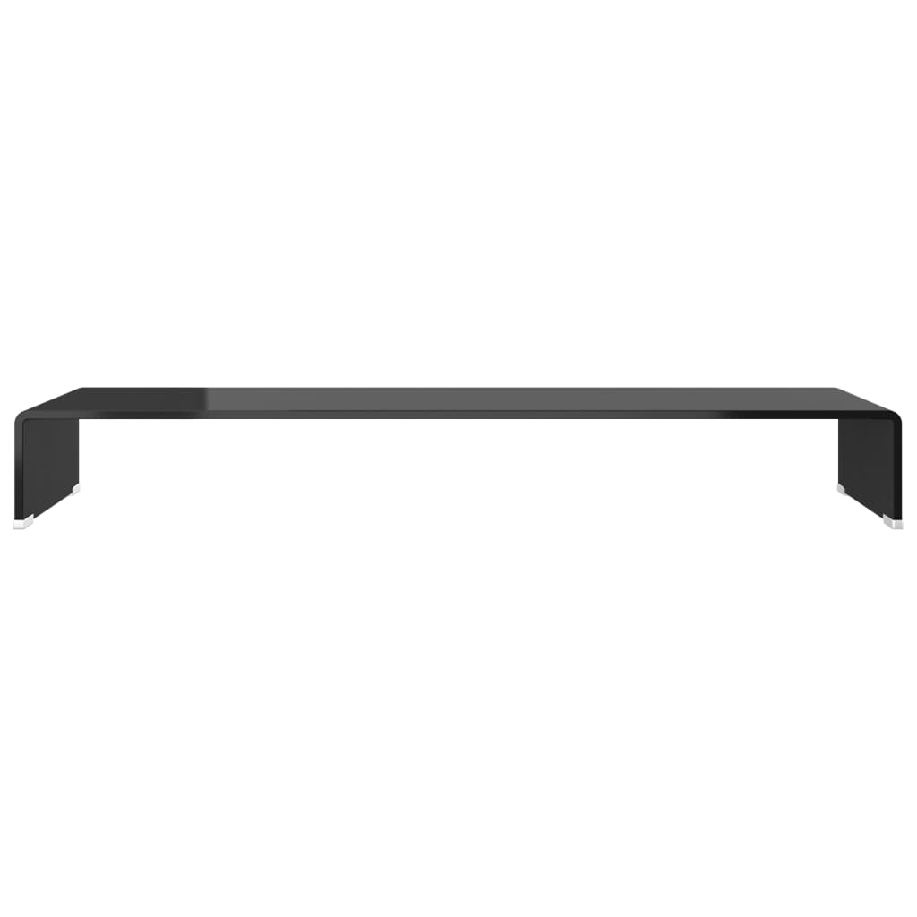 vidaXL TV Stand/Monitor Riser Glass Black 100x30x13 cm