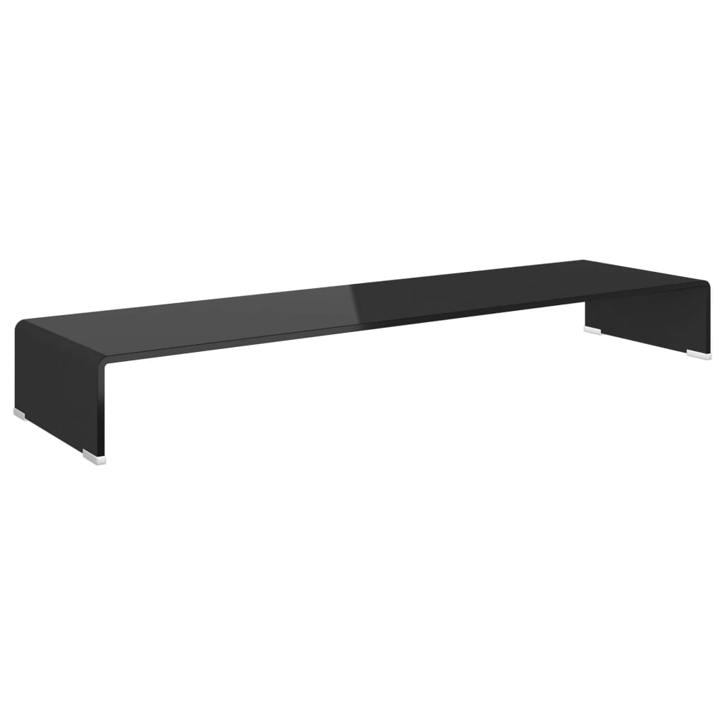 vidaXL TV Stand/Monitor Riser Glass Black 110x30x13 cm