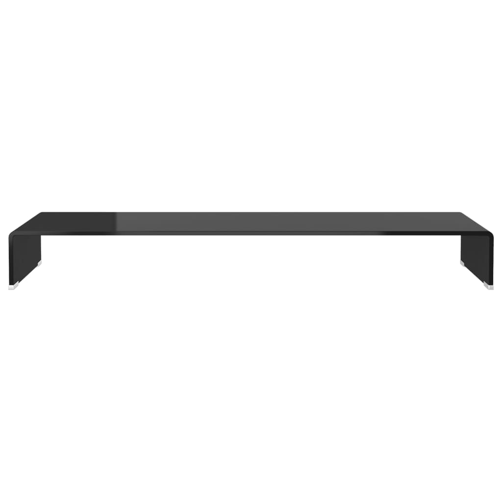 vidaXL TV Stand/Monitor Riser Glass Black 110x30x13 cm