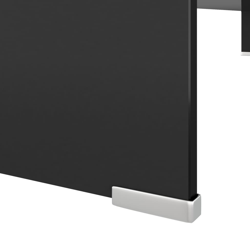 TV Stand | Black | Tempered Glass | Medium | Sleek | TV Stand