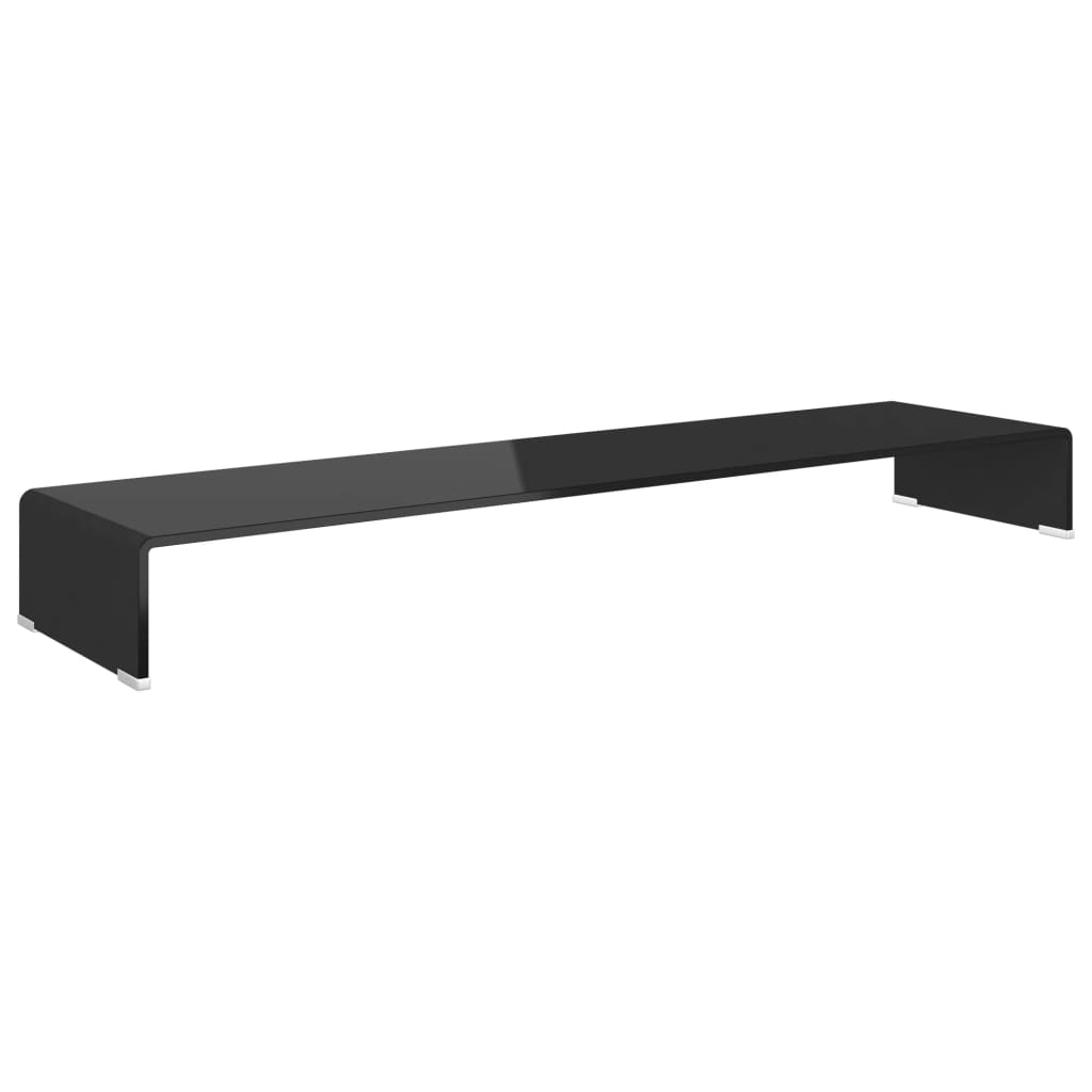 vidaXL TV Stand/Monitor Riser Glass Black 120x30x13 cm