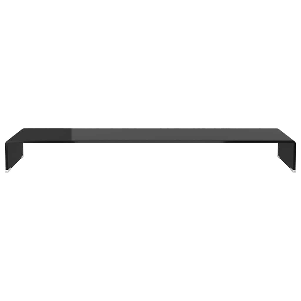 244141 vidaXL TV Stand/Monitor Riser Glass Black 120x30x13 cm