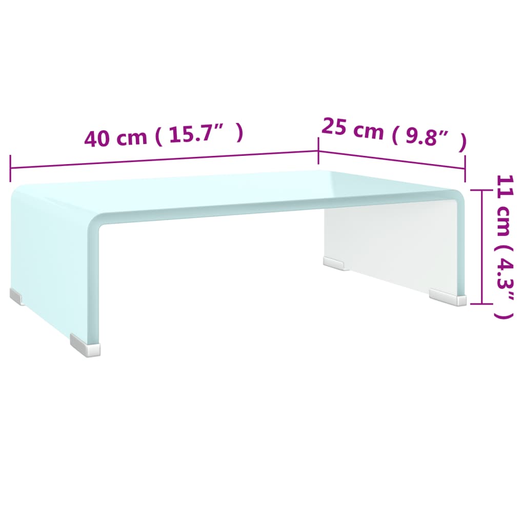 vidaXL TV Stand/Monitor Riser Glass Green 40x25x11 cm