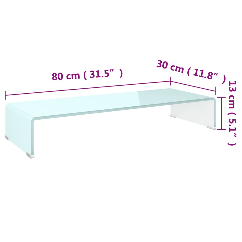 vidaXL TV Stand/Monitor Riser Glass Green 80x30x13 cm