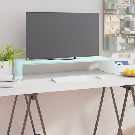 vidaXL TV Stand/Monitor Riser Glass Green 80x30x13 cm