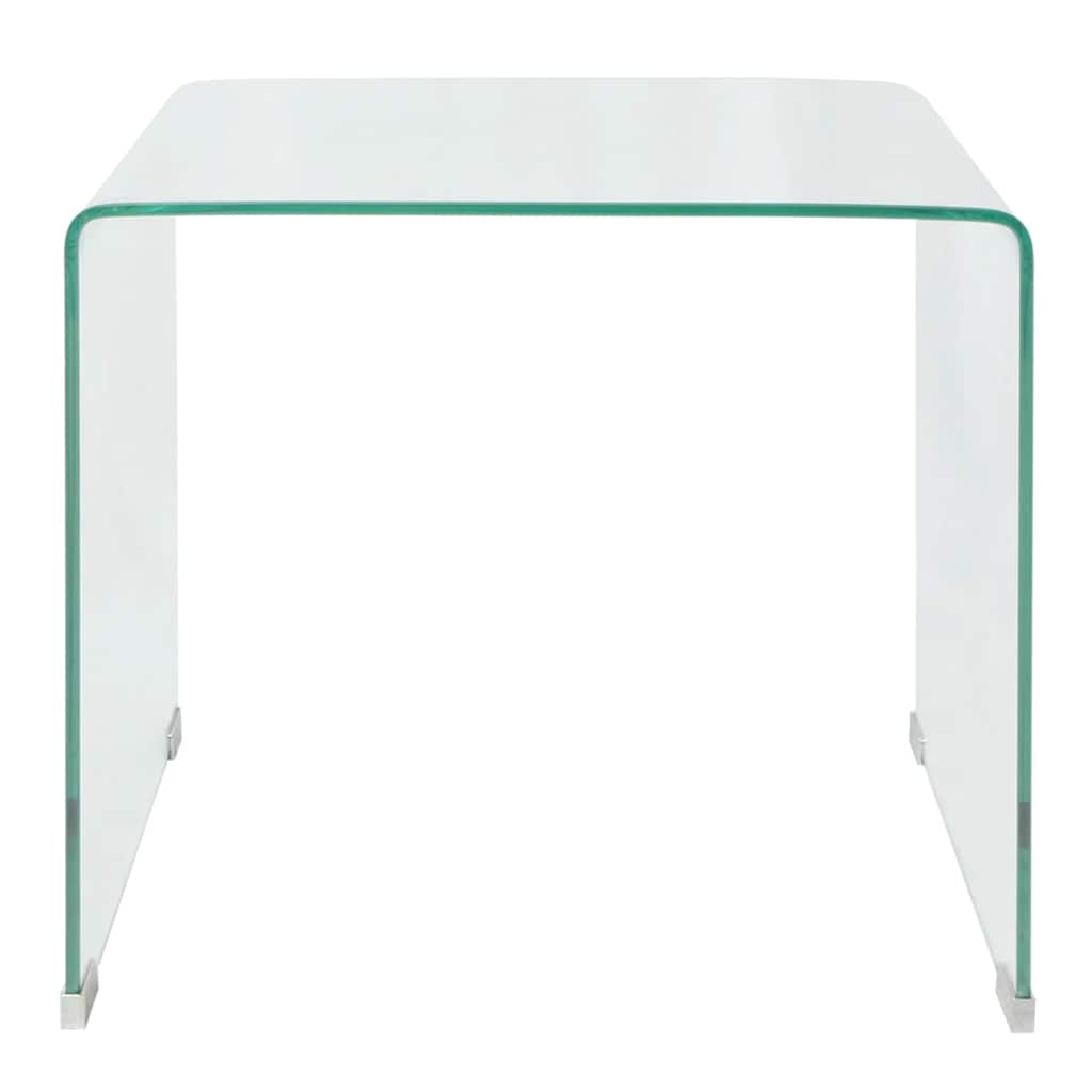 244188 vidaXL Coffee Table Tempered Glass 49,5x50x45 cm Clear