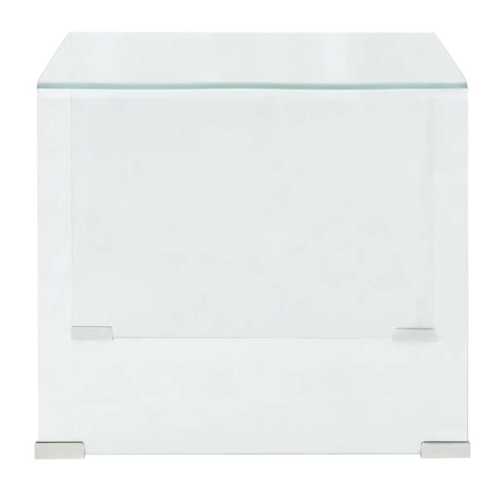 244188 vidaXL Coffee Table Tempered Glass 49,5x50x45 cm Clear