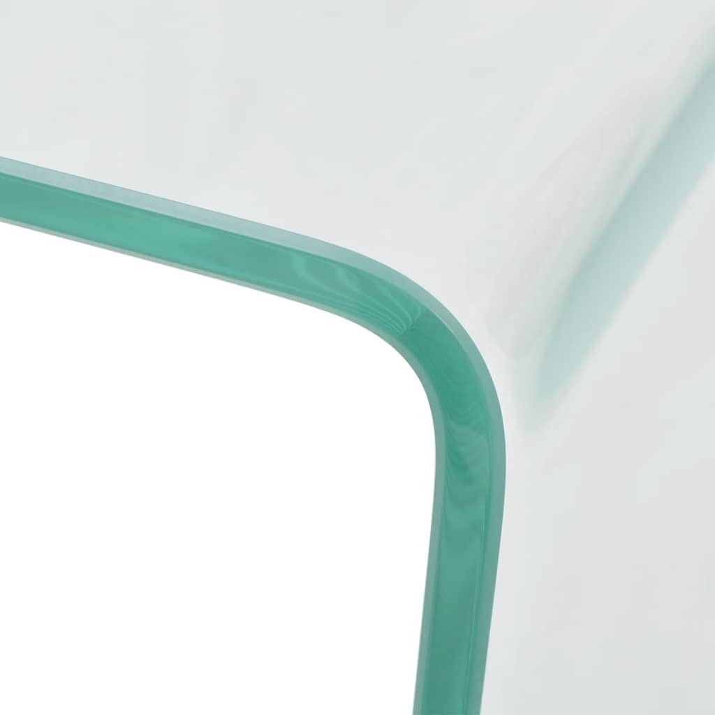 244188 vidaXL Coffee Table Tempered Glass 49,5x50x45 cm Clear