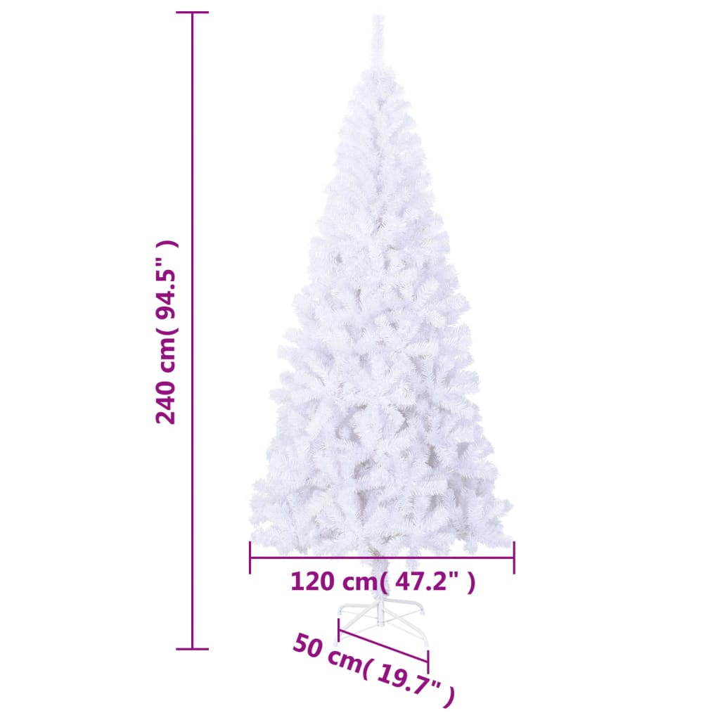 vidaXL Artificial Christmas Tree L 240 cm White